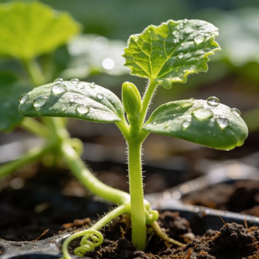 甜瓜幼苗特寫